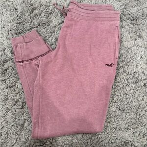 Hollister Pink Sweatpants with Ribbed Waistband and Cuffs